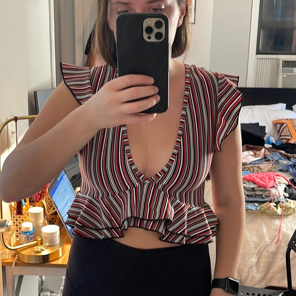 Striped crop top. Barely worn.